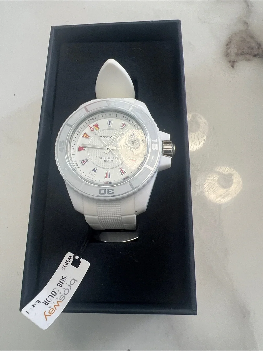 White Sub Color Sport Watch - White